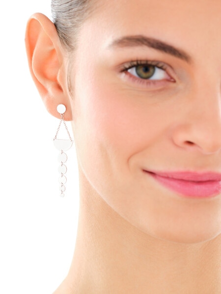 Rhodium Plated Silver Dangling Earring