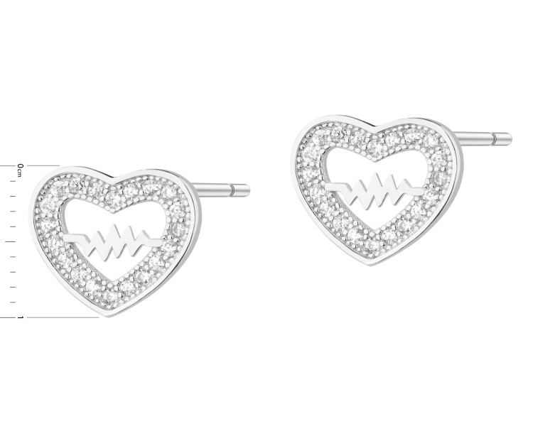 Rhodium Plated Silver Earrings with Cubic Zirconia