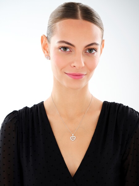 Rhodium Plated Silver Earrings with Cubic Zirconia