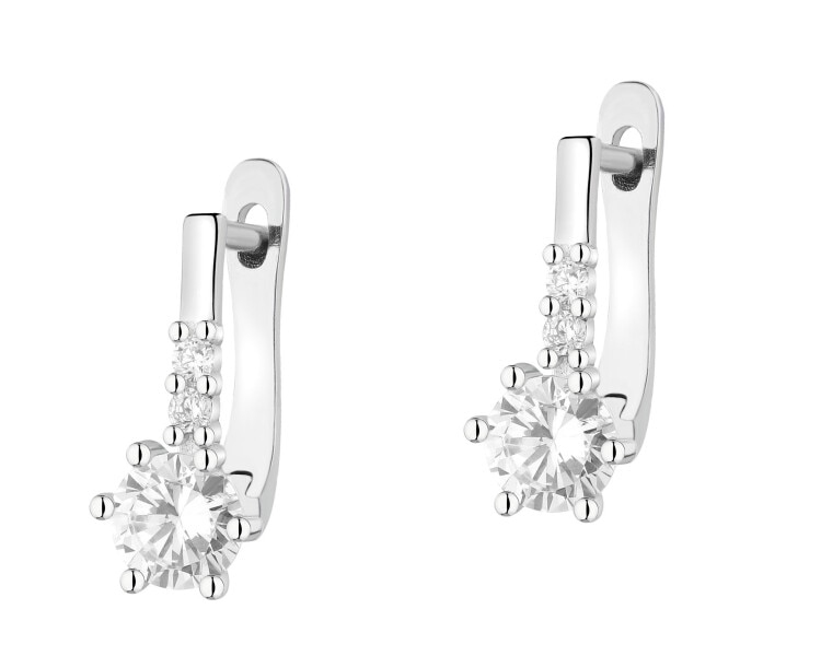 Rhodium Plated Silver Earrings with Cubic Zirconia