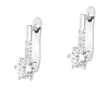 Rhodium Plated Silver Earrings with Cubic Zirconia