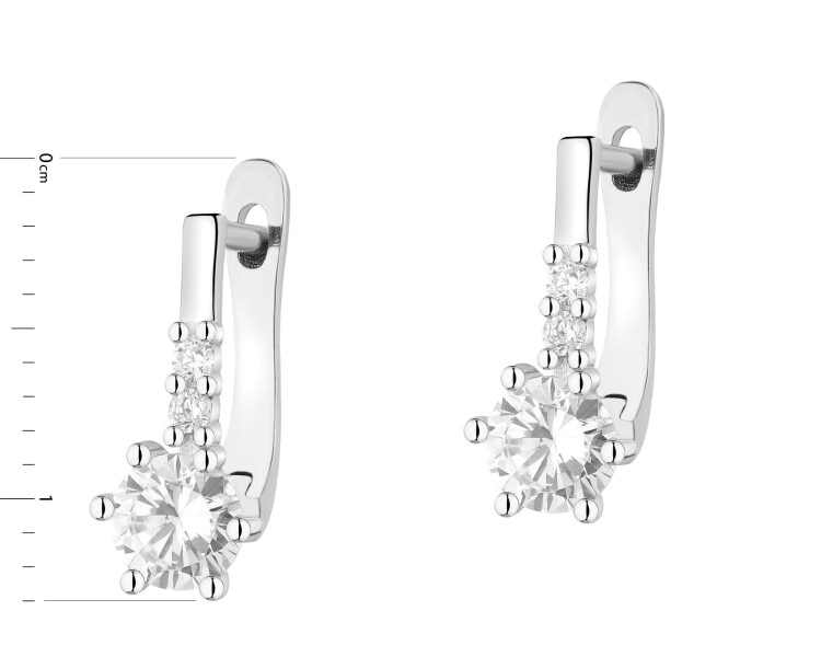Rhodium Plated Silver Earrings with Cubic Zirconia