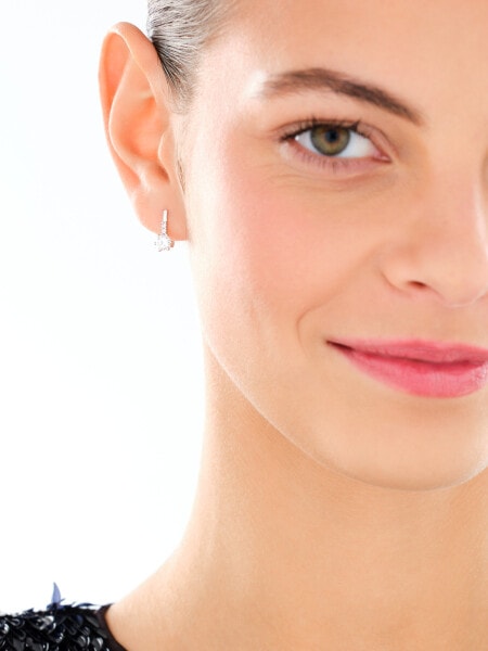 Rhodium Plated Silver Earrings with Cubic Zirconia