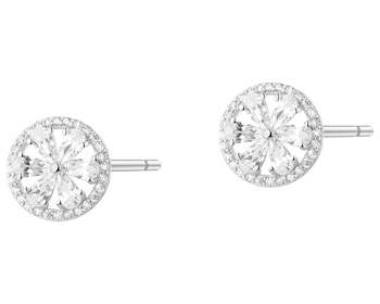 Rhodium Plated Silver Earrings with Cubic Zirconia