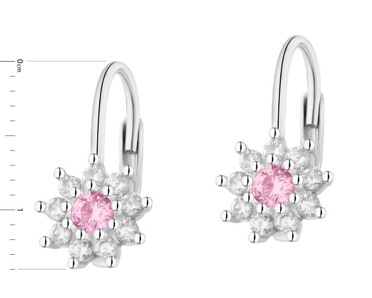 Kolczyki srebrne z cyrkoniami - kwiaty