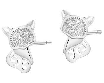 Kolczyki srebrne z cyrkoniami -  liski