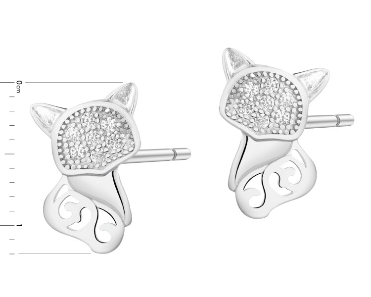 Kolczyki srebrne z cyrkoniami -  liski