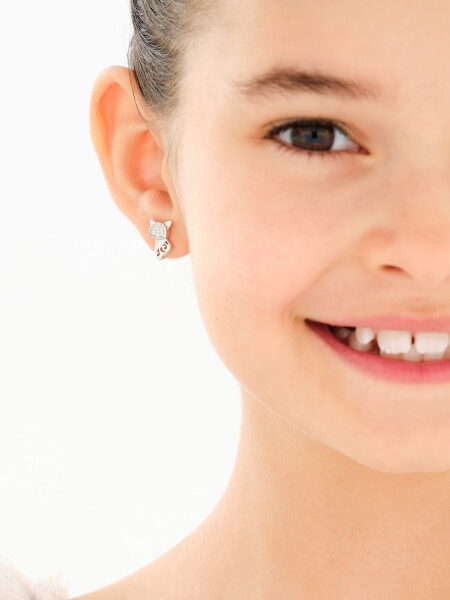 Rhodium Plated Silver Earrings with Cubic Zirconia