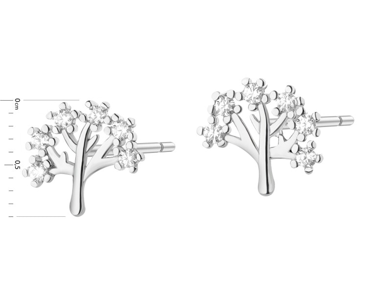 Kolczyki srebrne z cyrkoniami - drzewa