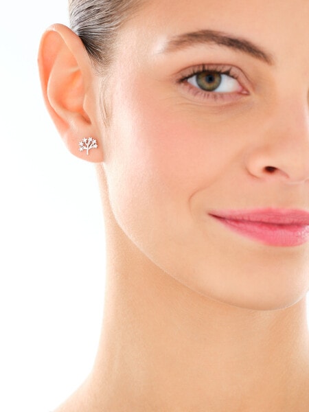 Kolczyki srebrne z cyrkoniami - drzewa