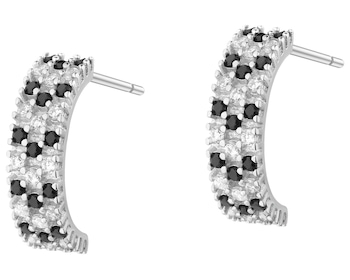 Rhodium Plated Silver Earrings 