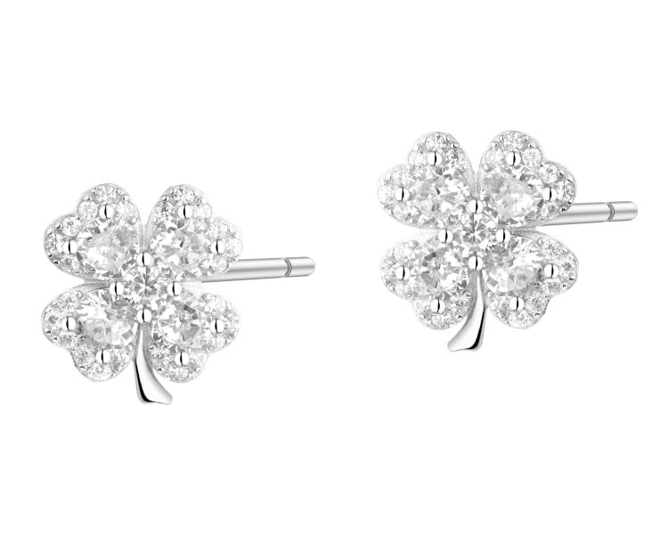 Zawieszka srebrna z cyrkoniami - koniczyny