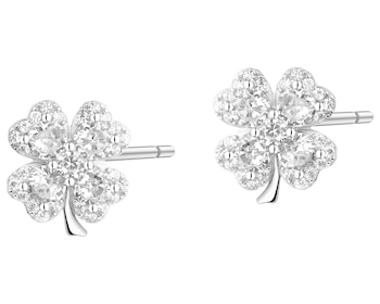 Zawieszka srebrna z cyrkoniami - koniczyny