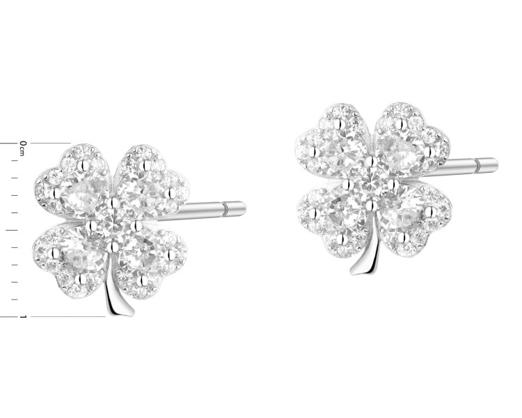 Rhodium Plated Silver Earrings with Cubic Zirconia
