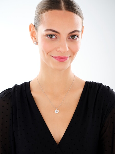 Zawieszka srebrna z cyrkoniami - serce