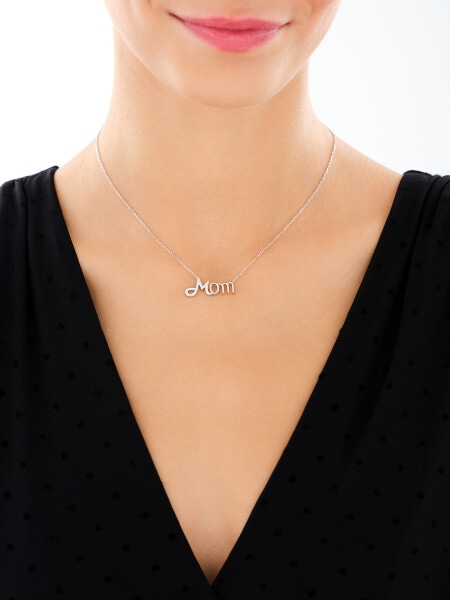 Rhodium Plated Silver Necklace with Cubic Zirconia