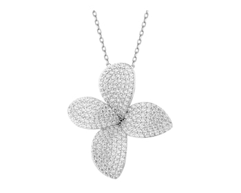 Zawieszka srebrna z cyrkoniami - kwiat