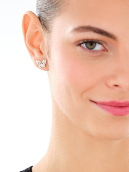 Kolczyki srebrne z cyrkoniami - motyle