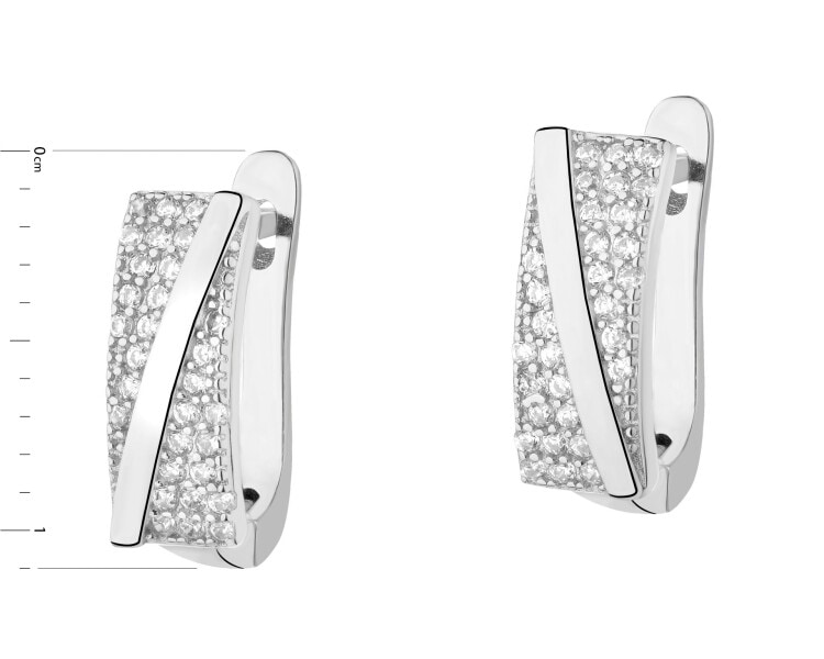 Rhodium Plated Silver Earrings with Cubic Zirconia