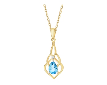 14 K Rhodium-Plated Yellow Gold Pendant  - fineness 14 K