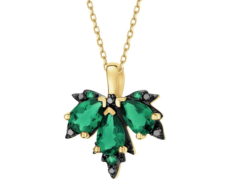 585 Yellow Gold Ruthenium-Plated Pendant - fineness 585