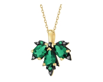 585 Yellow Gold Ruthenium-Plated Pendant - fineness 585