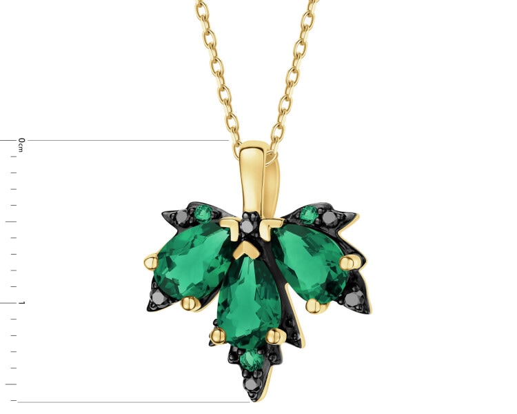 585 Yellow Gold Ruthenium-Plated Pendant - fineness 585