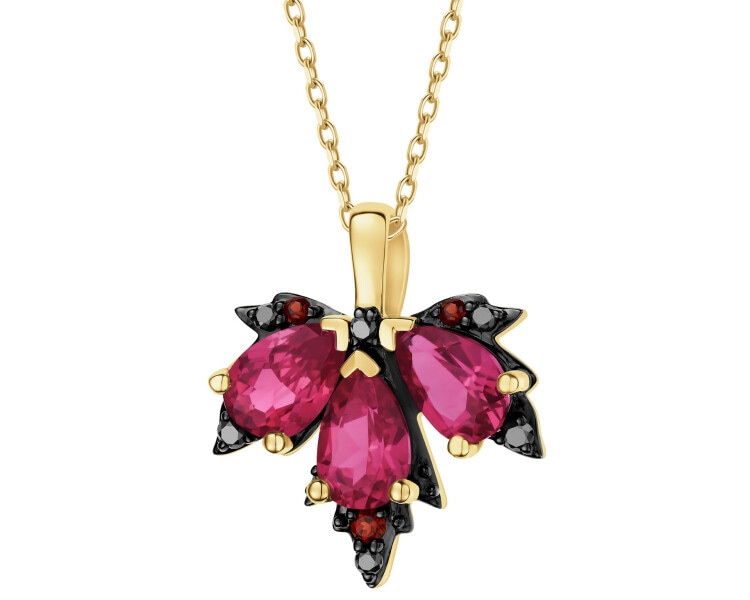 585 Yellow Gold Ruthenium-Plated Pendant - fineness 585