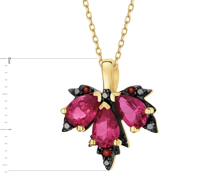 585 Yellow Gold Ruthenium-Plated Pendant - fineness 585