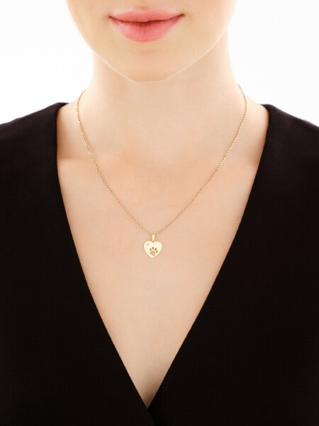 9 K Rhodium-Plated Yellow Gold Pendant with Diamond - 0,003 ct - fineness 9 K