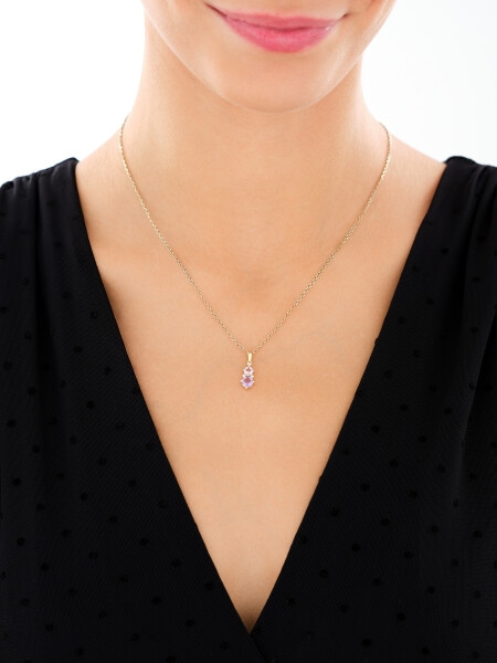 9 K Rhodium-Plated Yellow Gold Pendant - fineness 9 K