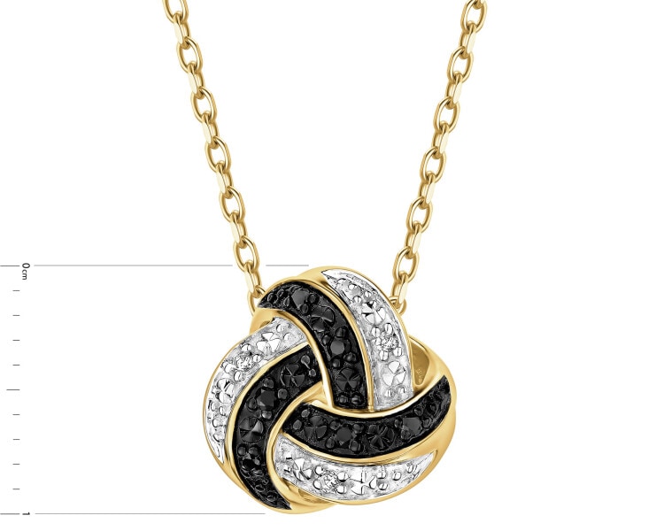 Zawieszka z żółtego złota z diamentami - 0,04 ct - próba 375