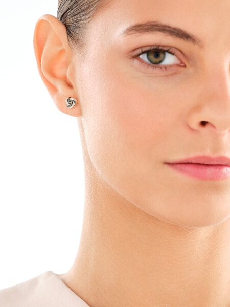 9 K Yellow Gold Vermeil And Ruthenium Plated Earrings  - 0,04 ct - fineness 9 K