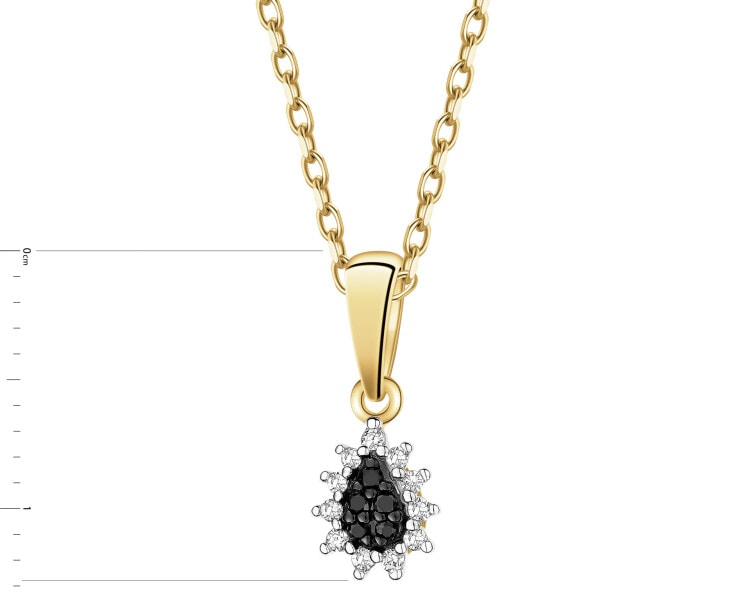 Zawieszka z żółtego złota z diamentami - 0,05 ct - próba 375