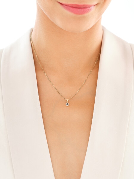 9 K Yellow Gold Vermeil And Ruthenium Plated Pendant  - 0,05 ct - fineness 9 K