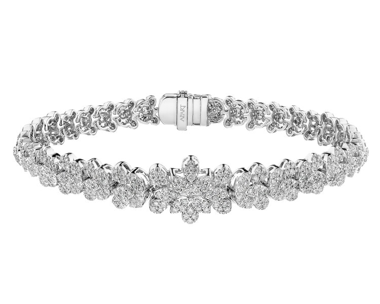 Bransoletka z białego złota z brylantami - rozmiar 18 cm - 2,49 ct - próba 750