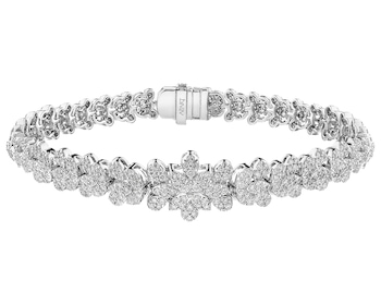 Bransoletka z białego złota z brylantami - rozmiar 19 cm - 2,74 ct - próba 750