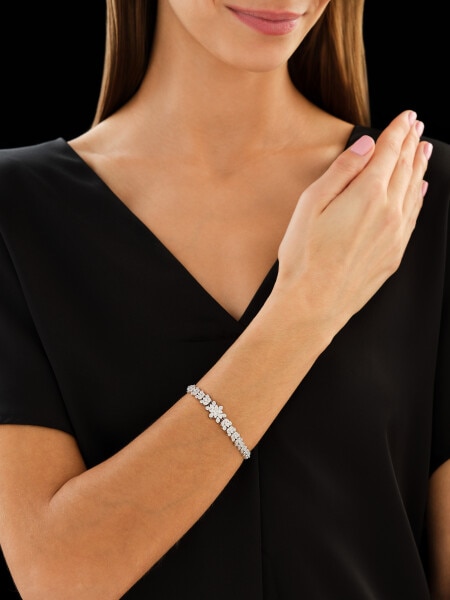 18 K Rhodium-Plated White Gold Bracelet with Diamonds - 2,74 ct - fineness 18 K