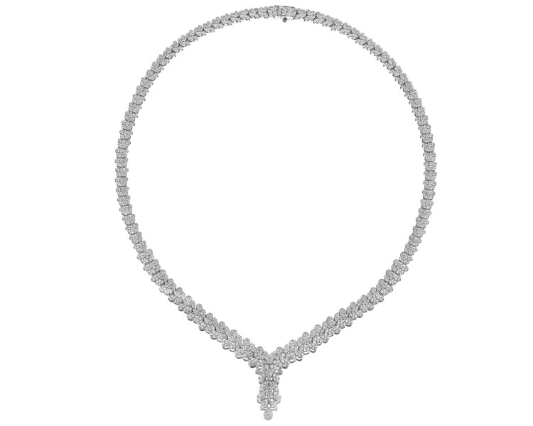 Naszyjnik z białego złota z brylantami - 7,12 ct - próba 750