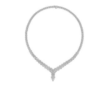 Naszyjnik z białego złota z brylantami - 7,12 ct - próba 750
