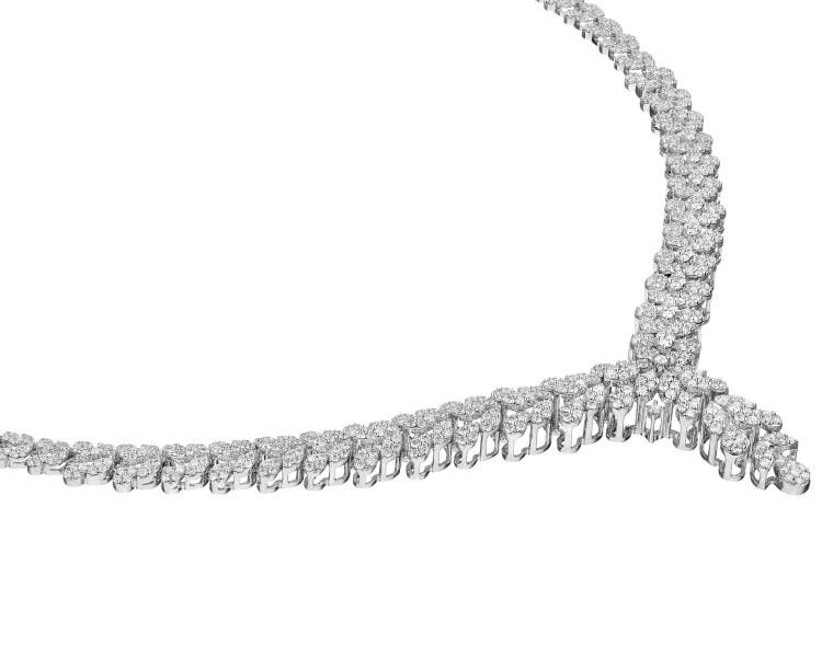Naszyjnik z białego złota z brylantami - 7,12 ct - próba 750