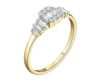 Pierścionek z żółtego złota z diamentami - 0,47 ct - próba 585