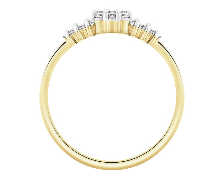 Pierścionek z żółtego złota z diamentami - 0,47 ct - próba 585