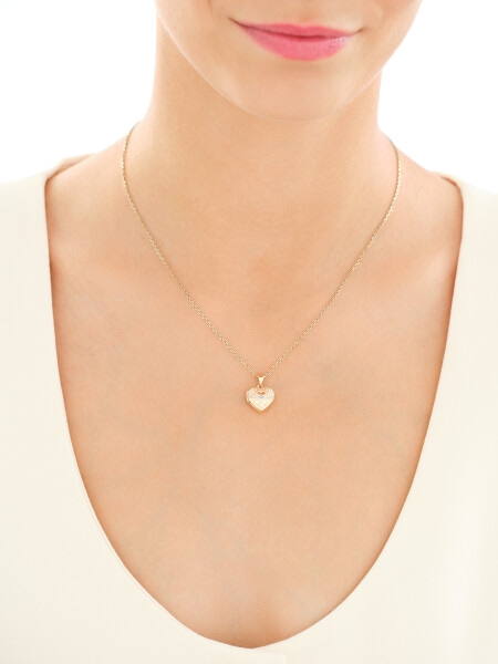 14 K Rhodium-Plated Yellow Gold Locket with Diamond - 0,005 ct - fineness 14 K