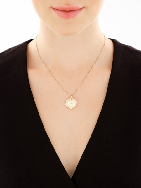 14 K Rhodium-Plated Yellow Gold Locket with Diamond - 0,005 ct - fineness 14 K