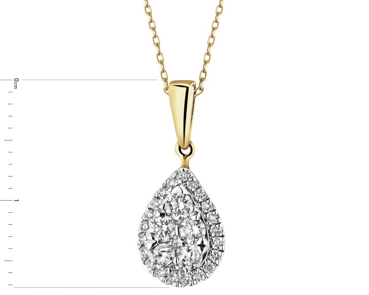 Zawieszka z żółtego złota z brylantami - 0,32 ct - próba 585