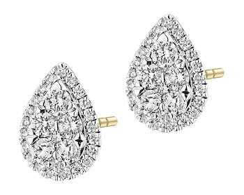 Kolczyki z żółtego złota z brylantami - 0,48 ct - próba 585