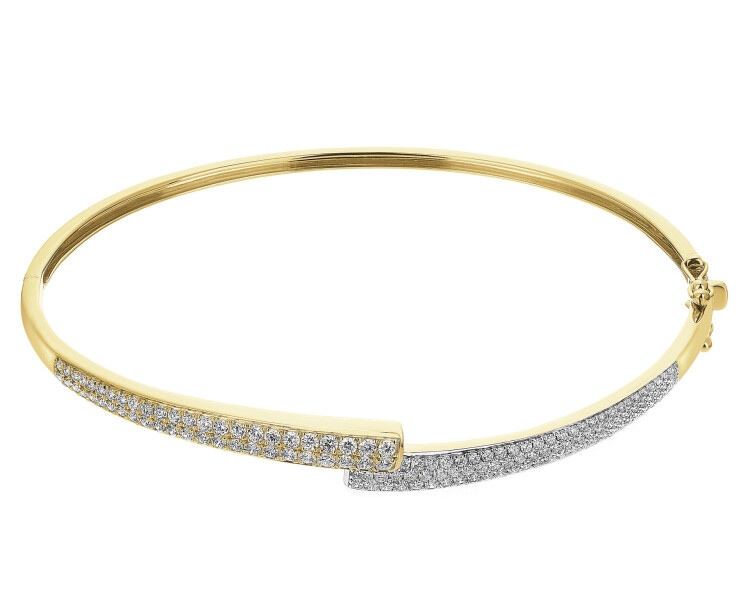 Bransoletka z żółtego złota z brylantami - 0,98 ct - próba 585