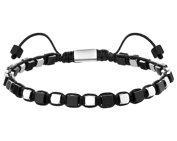 Bransoletka ze stali szlachetnej z agatami