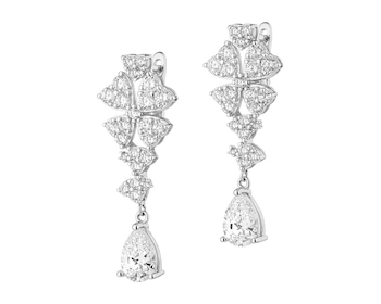 Kolczyki srebrne z cyrkoniami - koniczyny